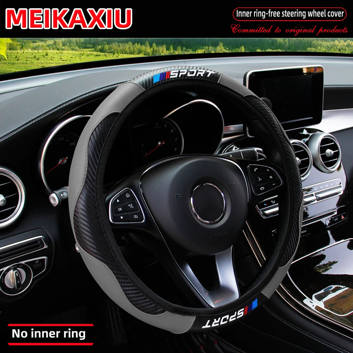 Sport Carbon Fiber Steering Wheel Cover | All-Season Fit (37–38 cm)