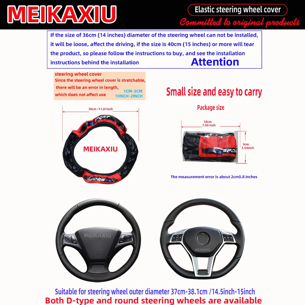 New Crystal Carbon Fiber Sport Steering Wheel Cover – Universal Fit, All-Season, Hubless Design