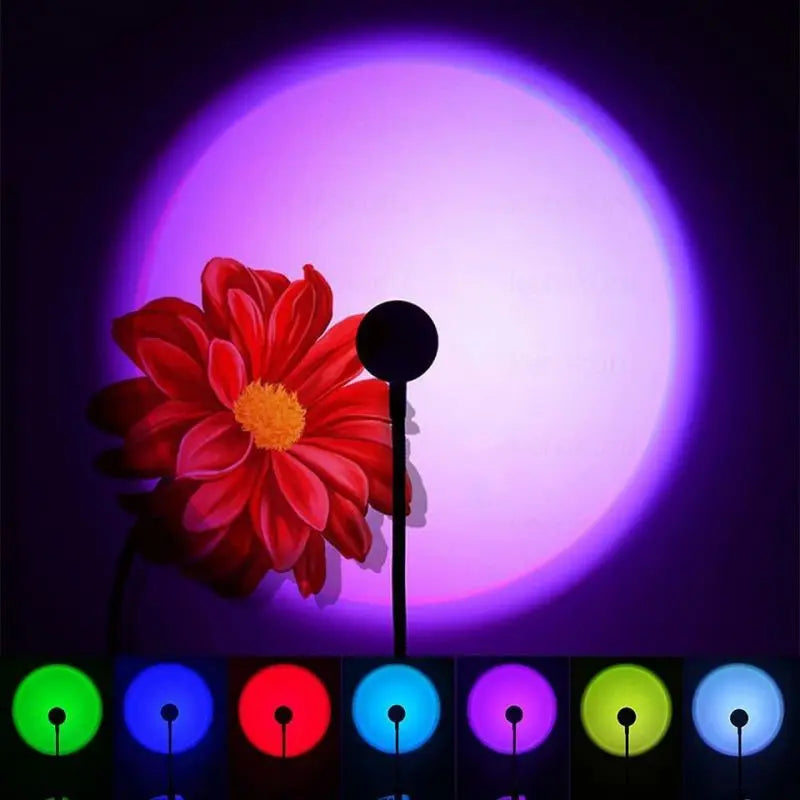 Kerokuru USB Sunset LED Lamp – Rainbow Neon Projector Atmosphere Light