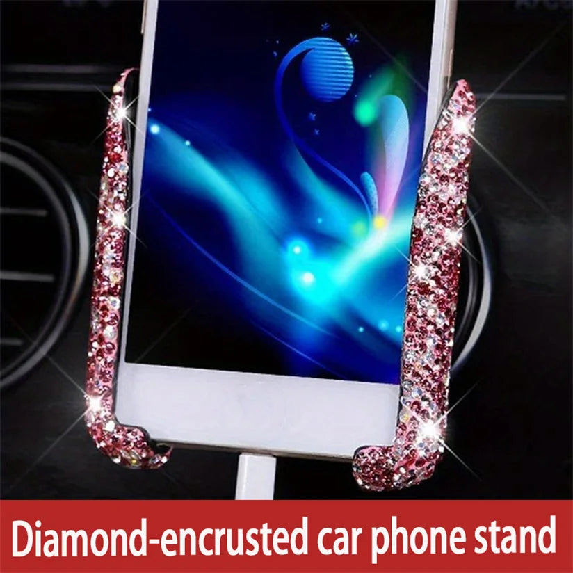 360° Glitter Car Phone Holder – Gravity Air Vent Mount for GPS & Mobile