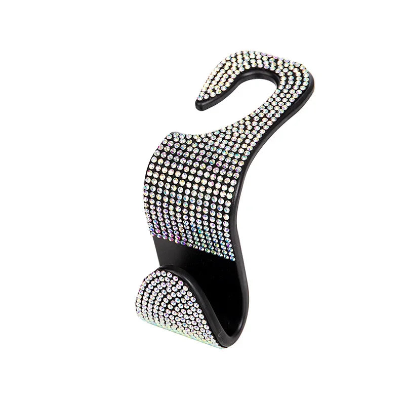 Universal Rhinestone Car Headrest Hook Organizer – Seat Back Storage Holder