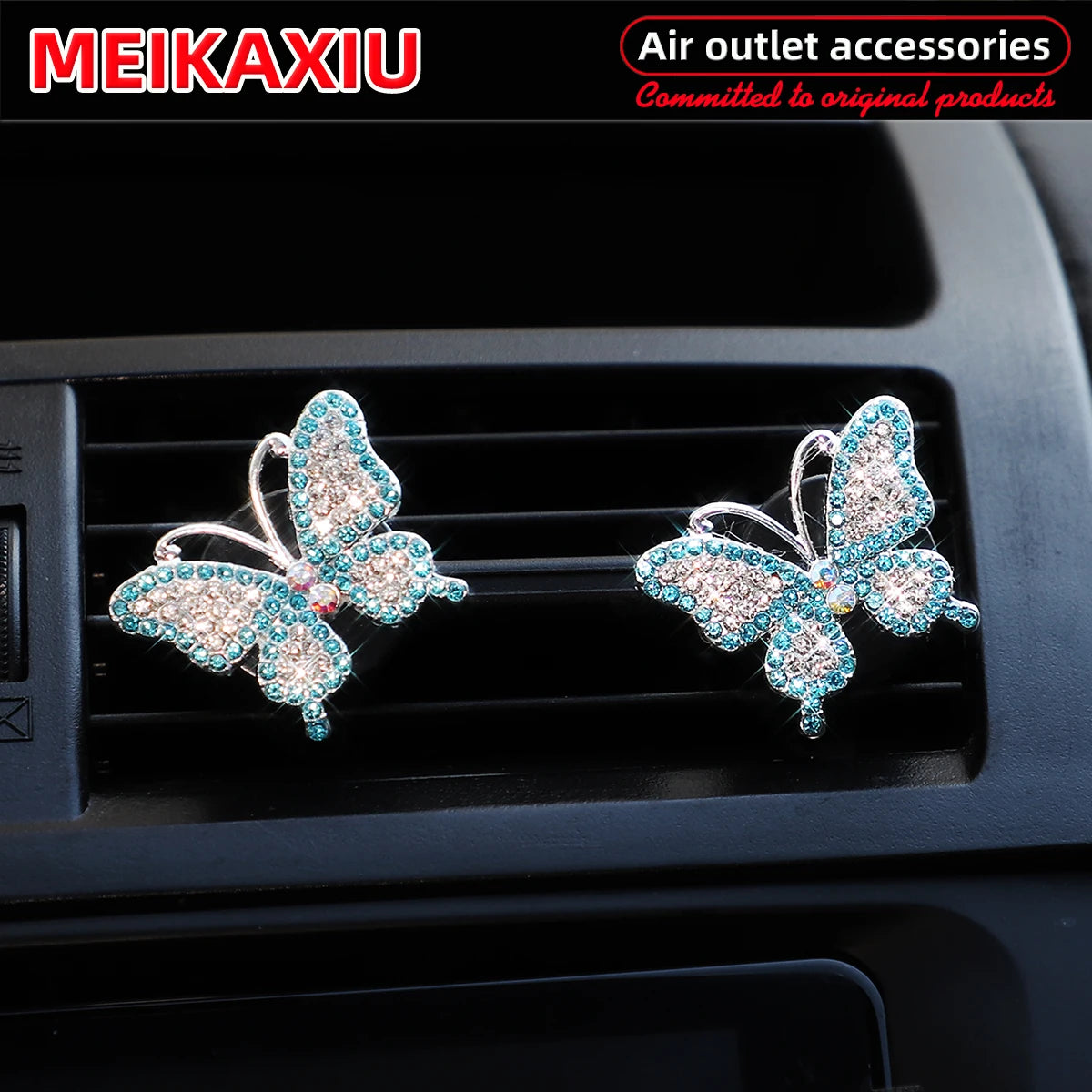 Luxury Butterfly Diamond Air Vent Clips – Sparkling Car Interior Fragrance Decor