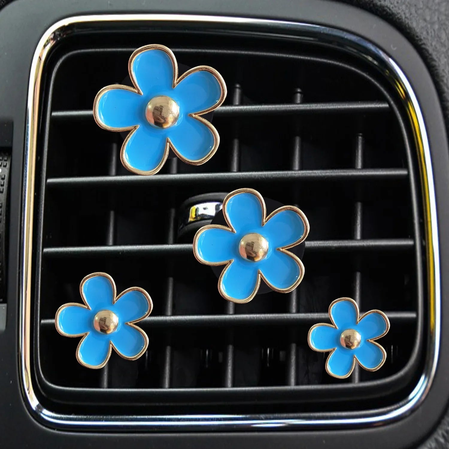 Floral Car Air Vent Clips (4pcs) – Aromatherapy Perfume Diffuser Interior Decor