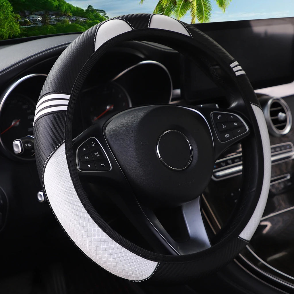 Little Monster PU Leather Steering Wheel Cover – 14.5–15 inch (No Inner Ring)