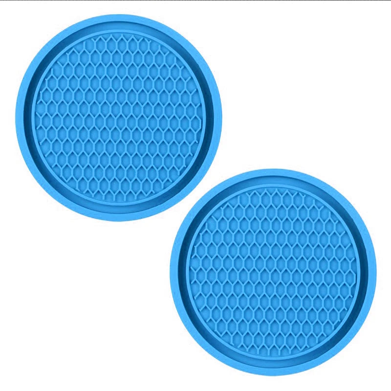 Bling Rhinestone Car Cup Holder Mats (2pcs) – Stylish Anti-Slip & Heat Resistant Interior Accessory