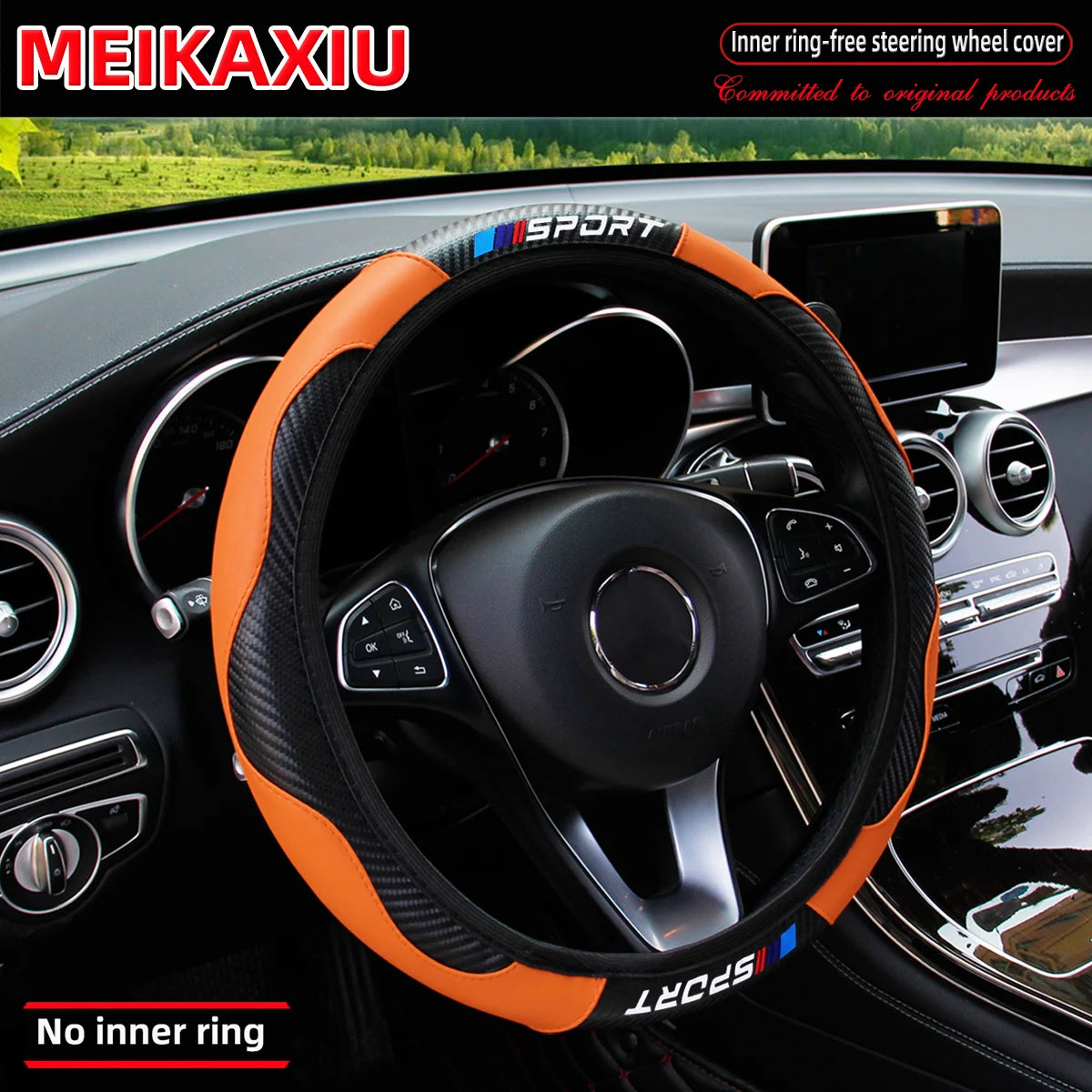 Sport Carbon Fiber Steering Wheel Cover | All-Season Fit (37–38 cm)