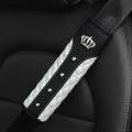 3D Diamond Crown Seat Belt Shoulder Guard – Luxury Leather Car Interior Accessory