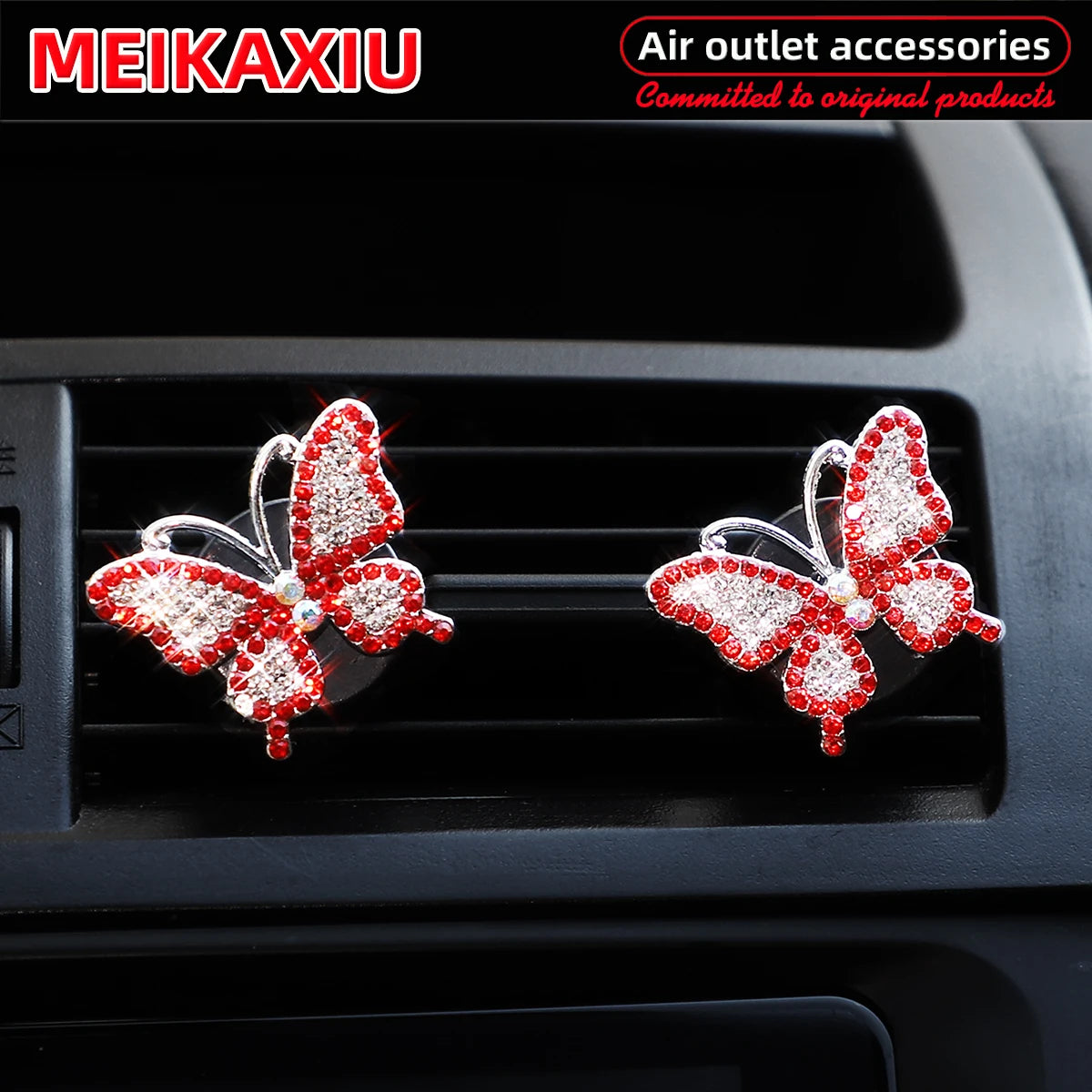 Luxury Butterfly Diamond Air Vent Clips – Sparkling Car Interior Fragrance Decor