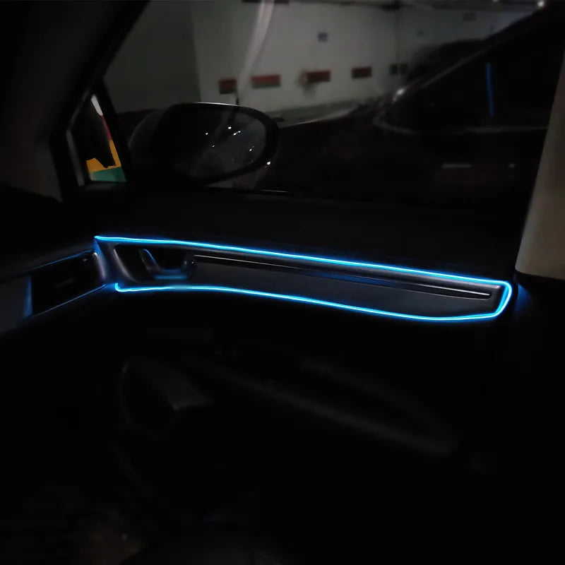 Flexible EL Wire LED Neon Strip – Car Interior Ambient DIY Light (USB, 1M–5M)