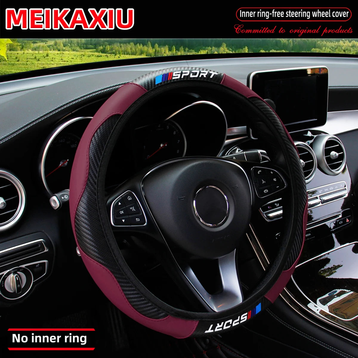 Sport Carbon Fiber Steering Wheel Cover | All-Season Fit (37–38 cm)