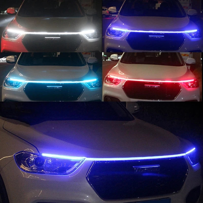 150cm LED Car Hood DRL Strip – Dynamic Running Ambient Light (12V)