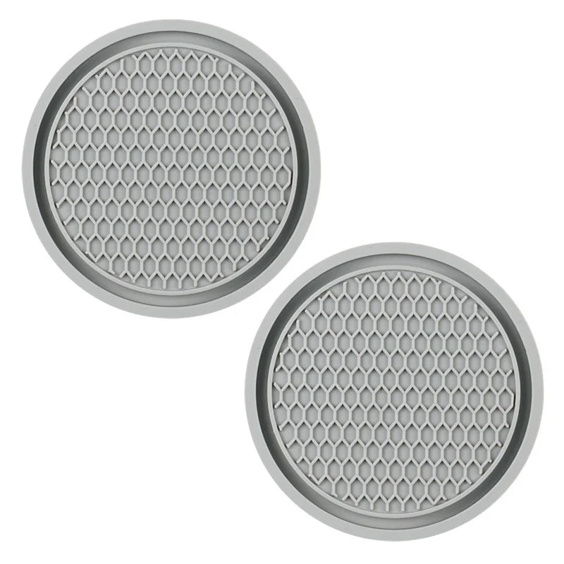 Bling Rhinestone Car Cup Holder Mats (2pcs) – Stylish Anti-Slip & Heat Resistant Interior Accessory