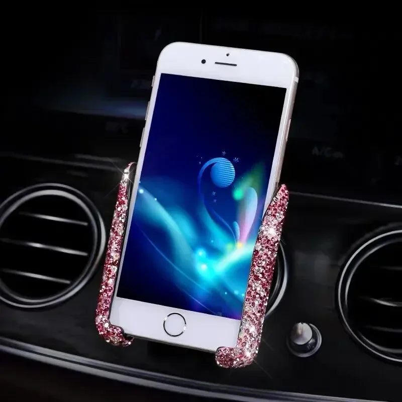 360° Glitter Car Phone Holder – Gravity Air Vent Mount for GPS & Mobile