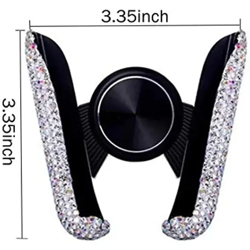 360° Glitter Car Phone Holder – Gravity Air Vent Mount for GPS & Mobile