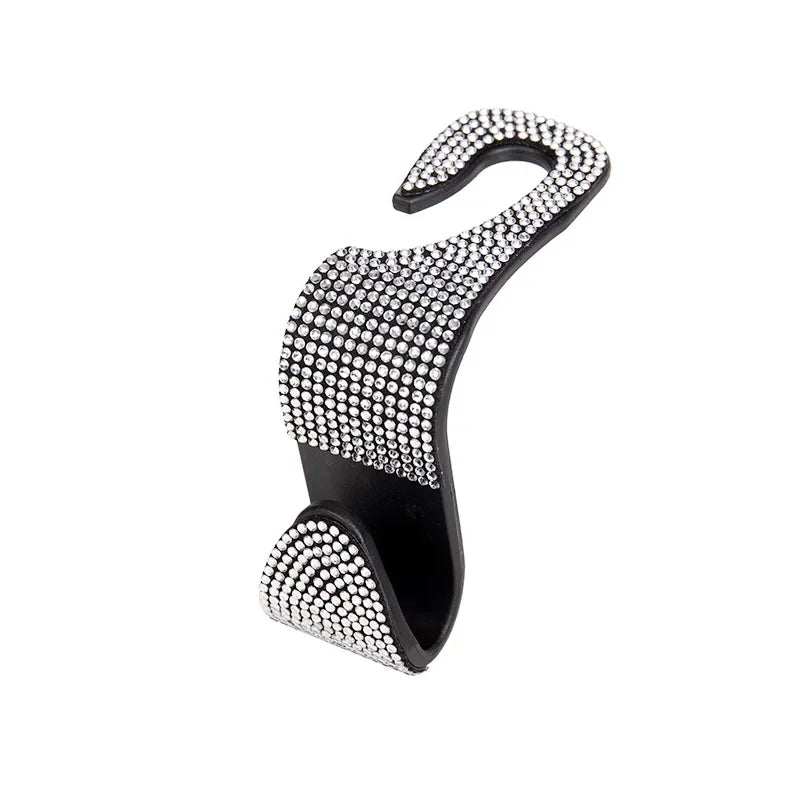 Universal Rhinestone Car Headrest Hook Organizer – Seat Back Storage Holder