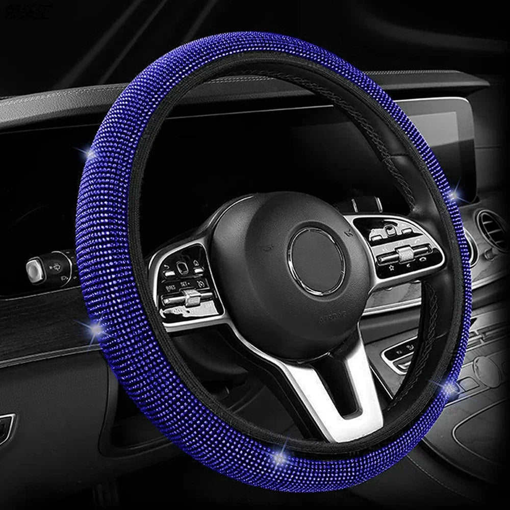 💎 Diamond Glow: Premium Rhinestone Steering Wheel Cover