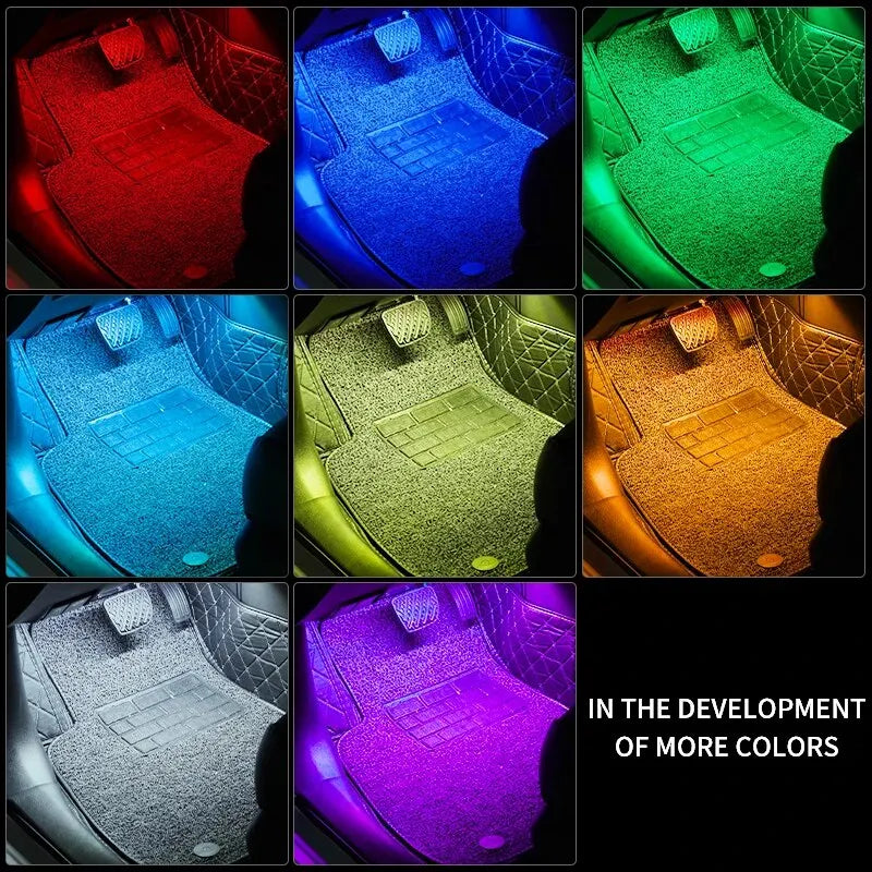 Universal RGB Car Ambient LED Strip Lights – 8 Colors Interior Atmosphere