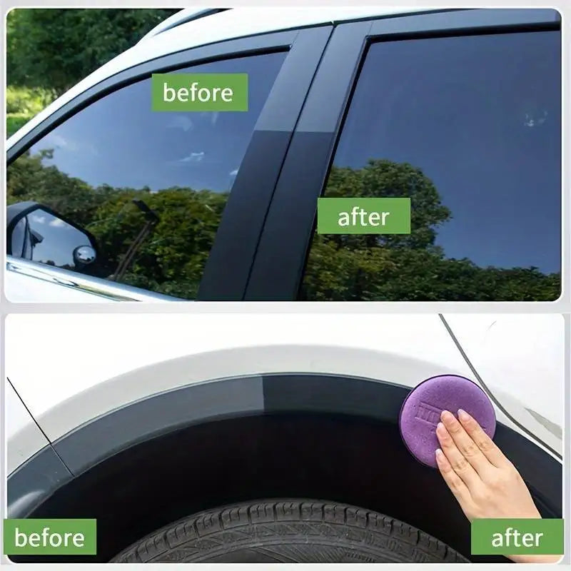 Restore your car’s shine with this plastic restorer that brings faded surfaces back to a deep black, glossy finish. Perfect for interior panels and trims with long-lasting protection and polish. 🚗✨