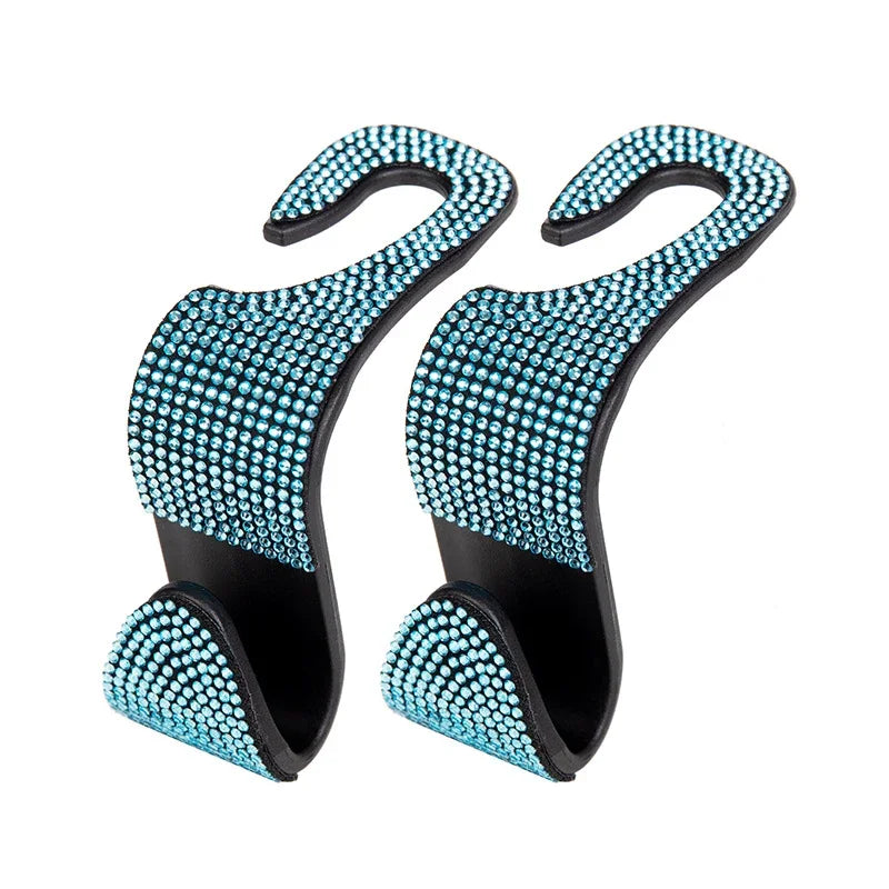 Universal Rhinestone Car Headrest Hook Organizer – Seat Back Storage Holder