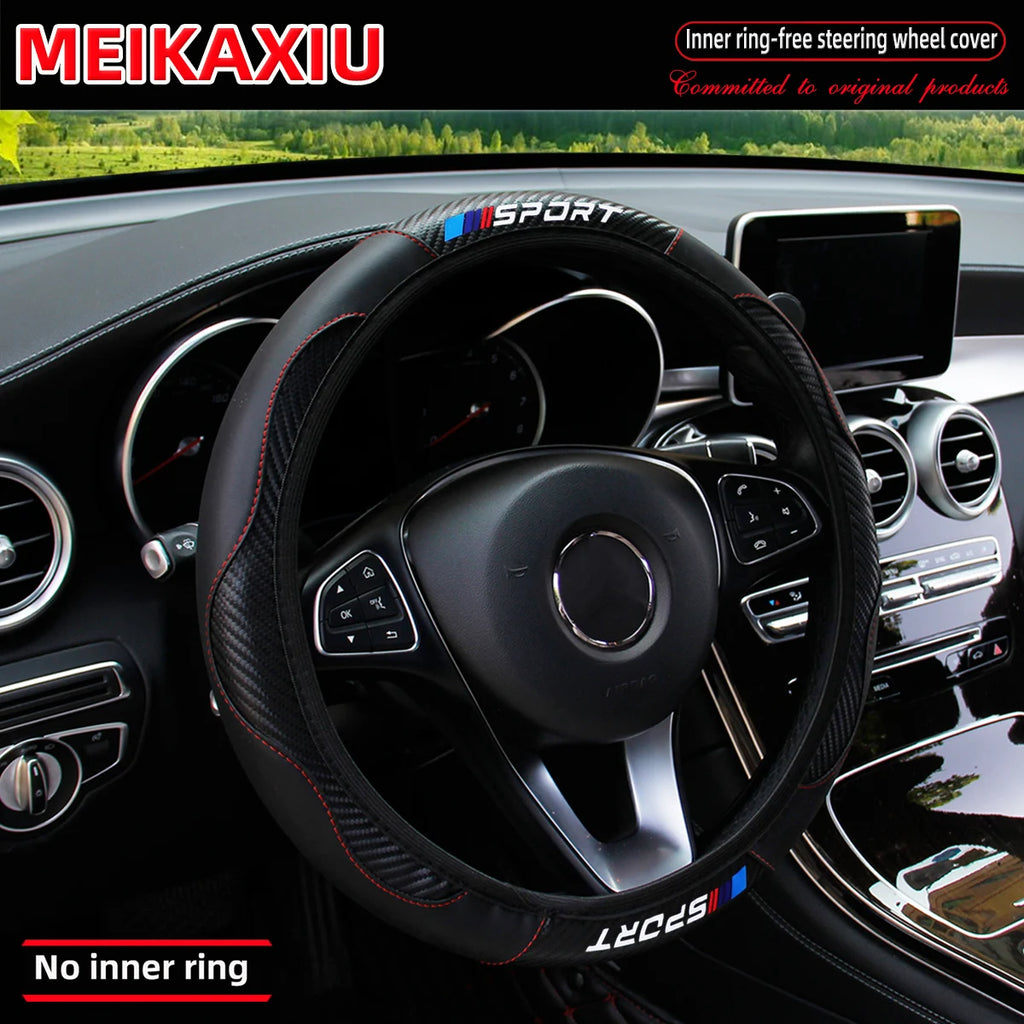 Sport Carbon Fiber Steering Wheel Cover | All-Season Fit (37–38 cm)