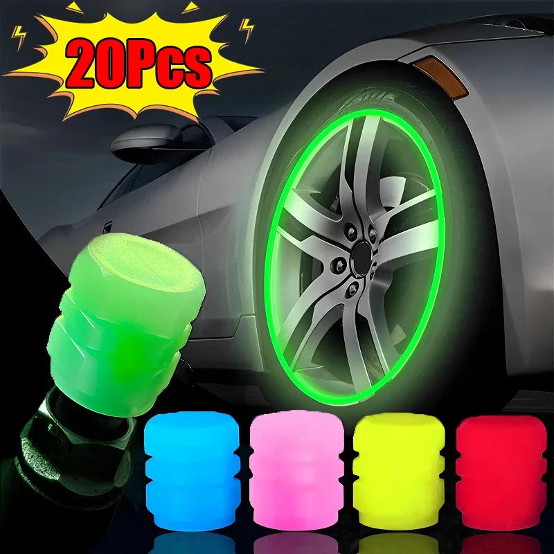Glow Luminous Valve Caps – Fluorescent Tire & Wheel Accessories