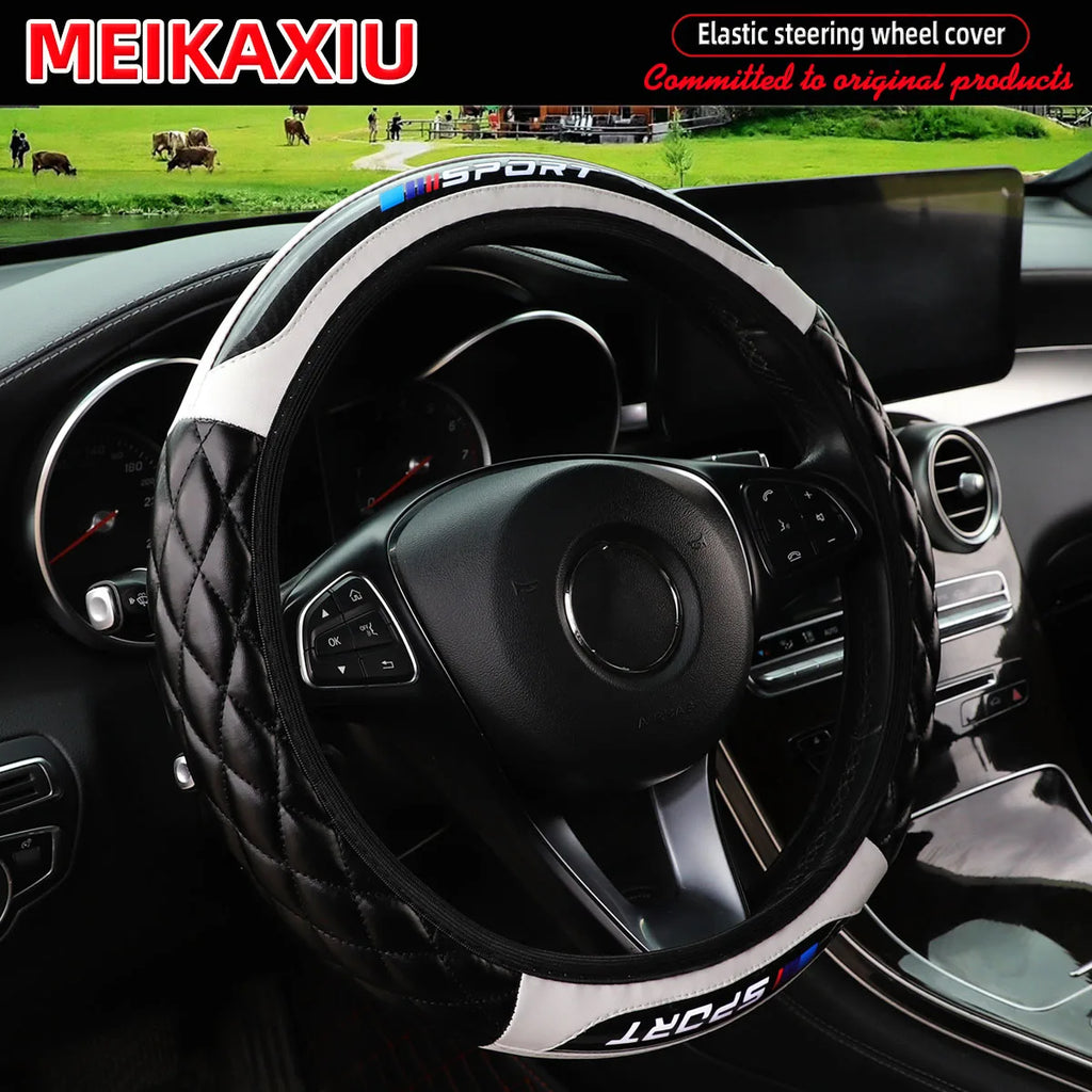 New Crystal Carbon Fiber Sport Steering Wheel Cover – Universal Fit, All-Season, Hubless Design