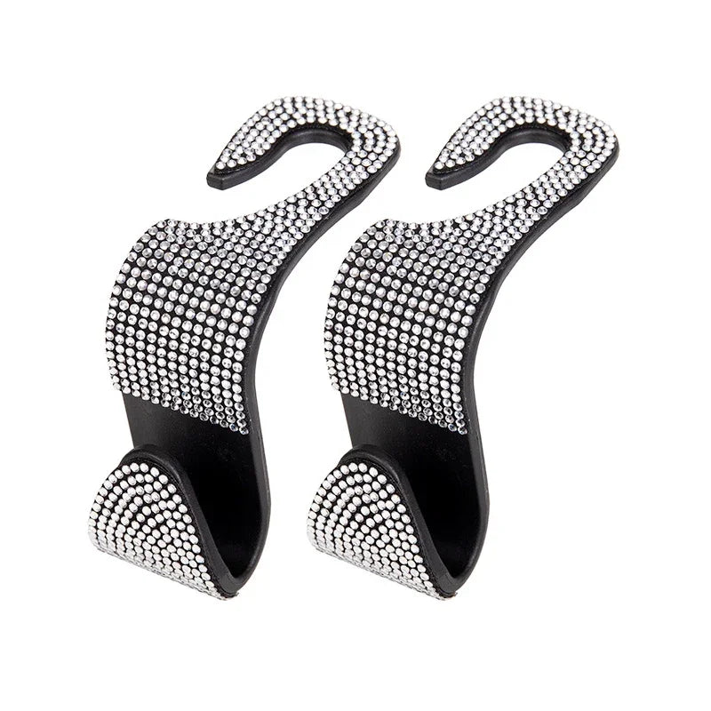 Universal Rhinestone Car Headrest Hook Organizer – Seat Back Storage Holder