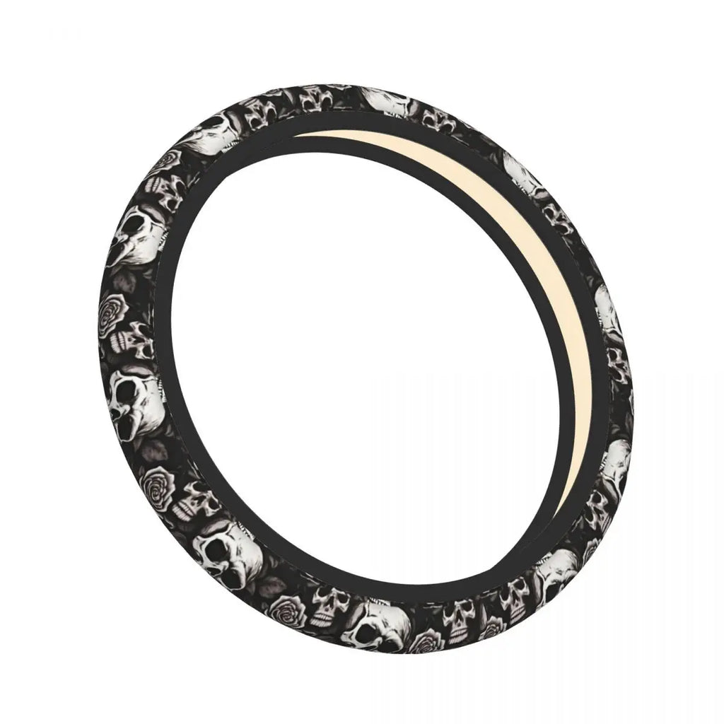Universal Skull Steering Wheel Cover – Anti-Slip Grip Protector (Hubless Design)