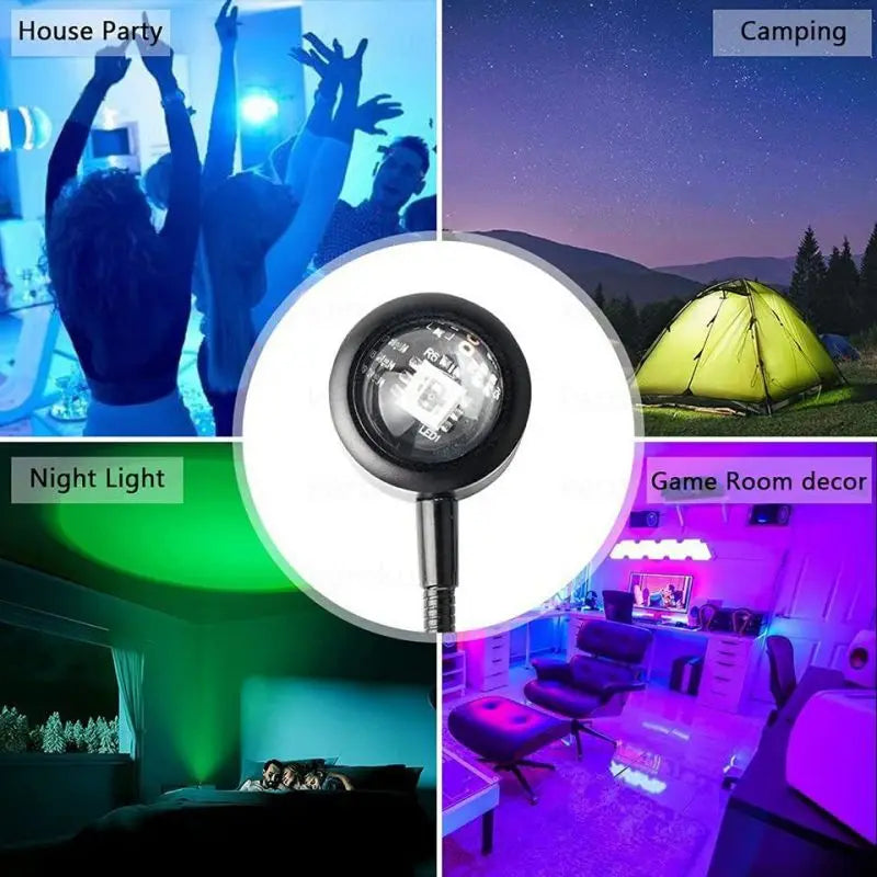 Kerokuru USB Sunset LED Lamp – Rainbow Neon Projector Atmosphere Light