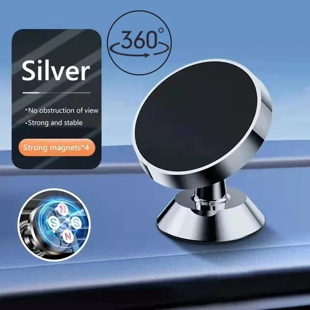 Strong magnetic car phone holder for secure, hands-free use on the road. Universal fit for all smartphones with easy dashboard mounting and stable grip. 🚗📱✨