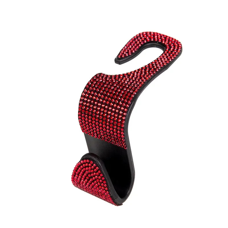 Universal Rhinestone Car Headrest Hook Organizer – Seat Back Storage Holder