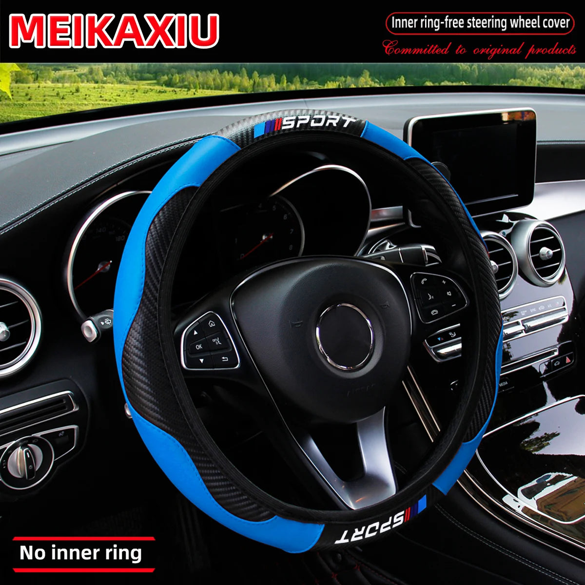 Sport Carbon Fiber Steering Wheel Cover | All-Season Fit (37–38 cm)