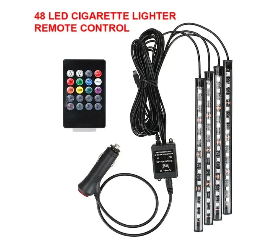 Universal RGB Car Ambient LED Strip Lights – 8 Colors Interior Atmosphere