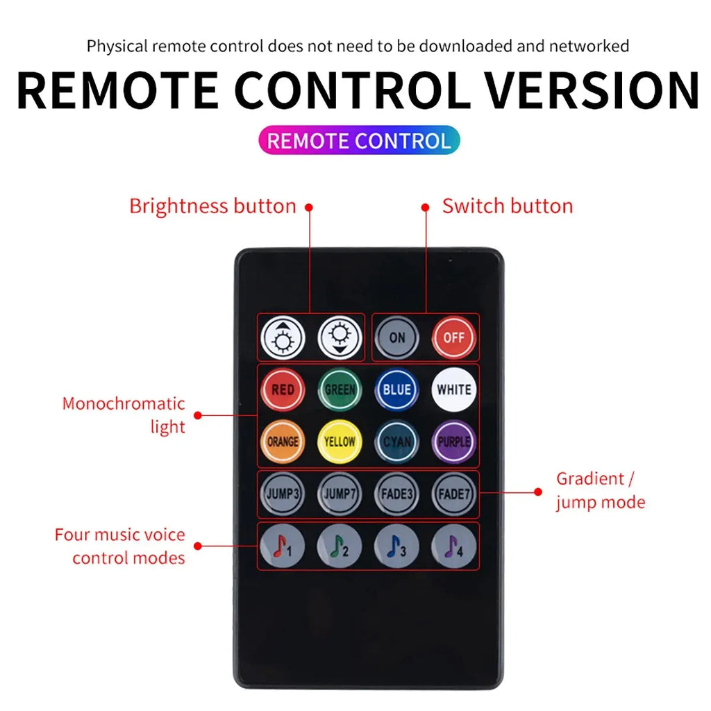 Universal RGB Car Ambient LED Strip Lights – 8 Colors Interior Atmosphere