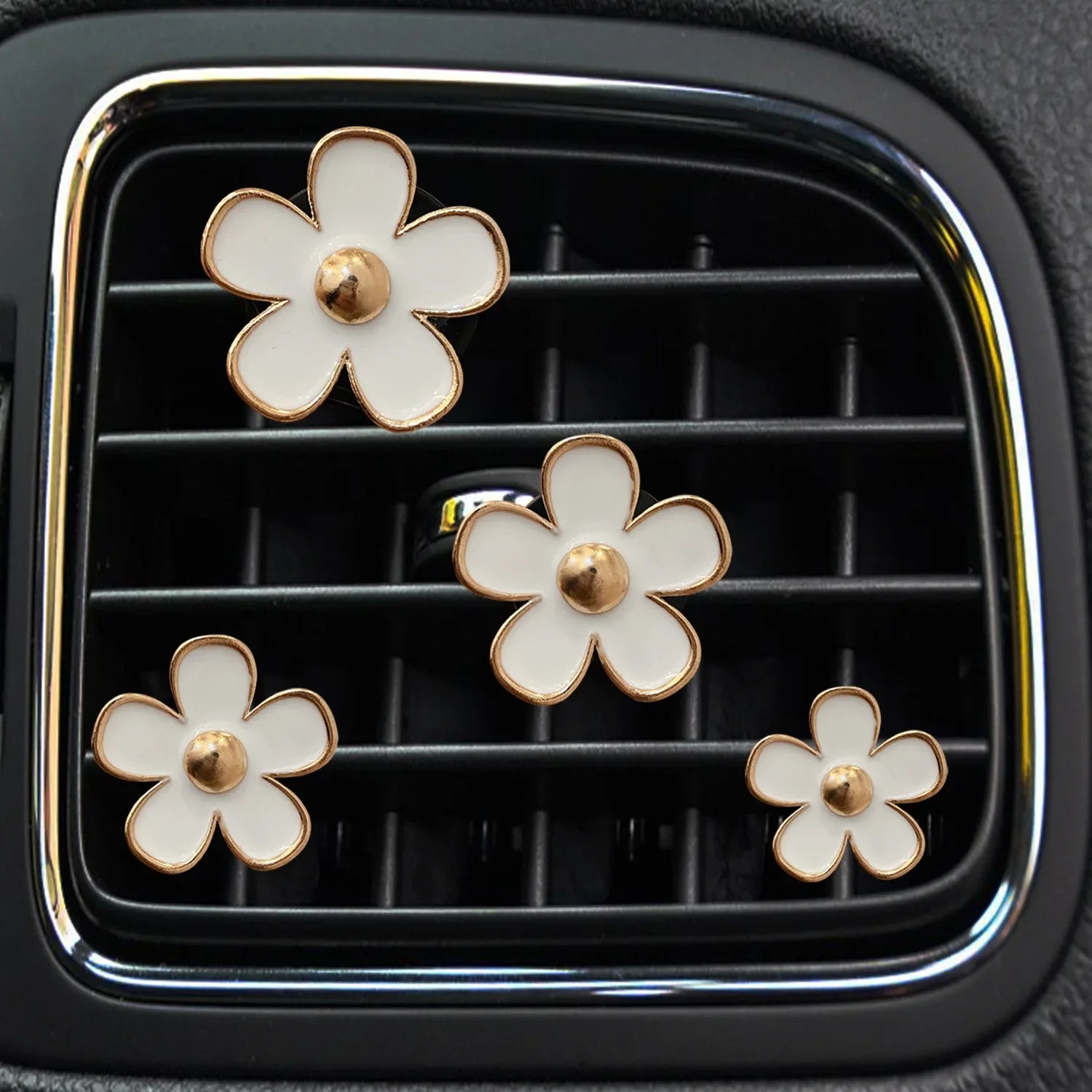 Floral Car Air Vent Clips (4pcs) – Aromatherapy Perfume Diffuser Interior Decor