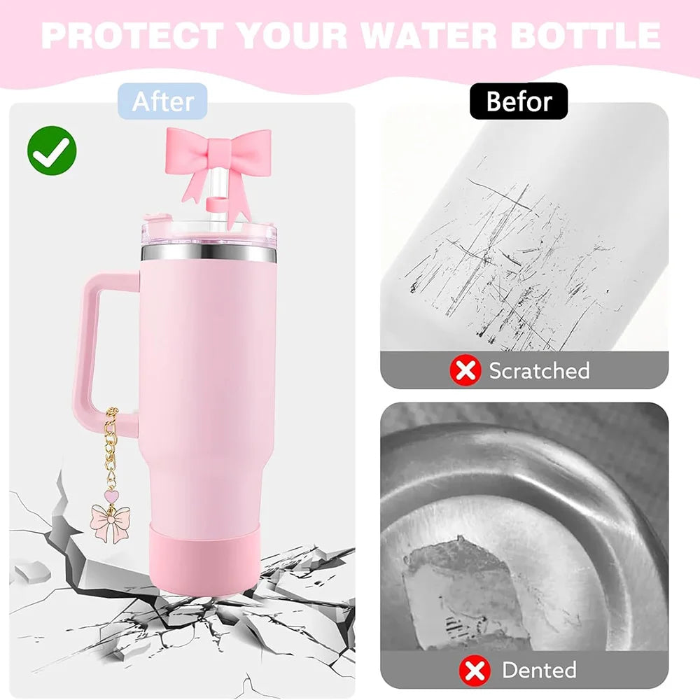 Stanley Tumbler Accessories Set (9pcs) – Silicone Straw Covers, Stopper & Boot Charms (40oz)