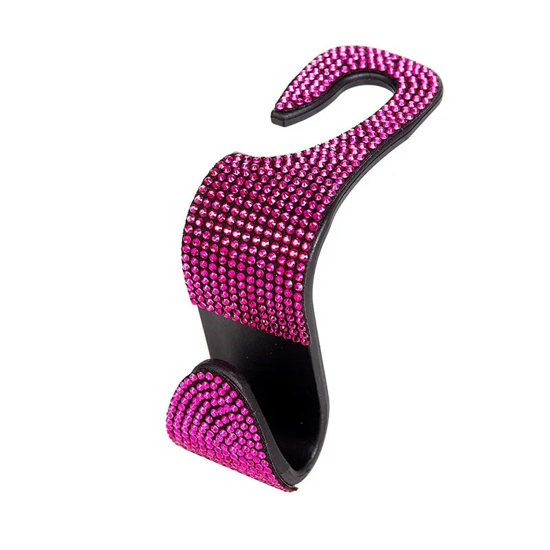 Universal Rhinestone Car Headrest Hook Organizer – Seat Back Storage Holder