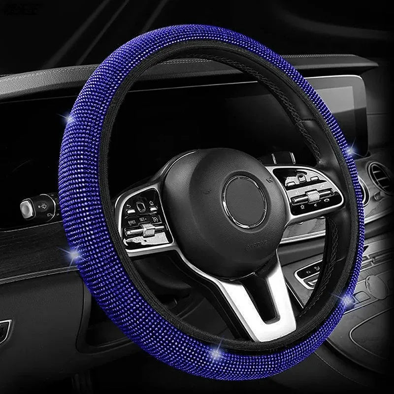 Anti-slip steering wheel cover that improves grip and driving comfort while adding a stylish touch to your car interior. Universal fit for 15 inch / 38cm wheels and easy to install. 🚗✨
