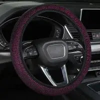 Anti-slip steering wheel cover that improves grip and driving comfort while adding a stylish touch to your car interior. Universal fit for 15 inch / 38cm wheels and easy to install. 🚗✨