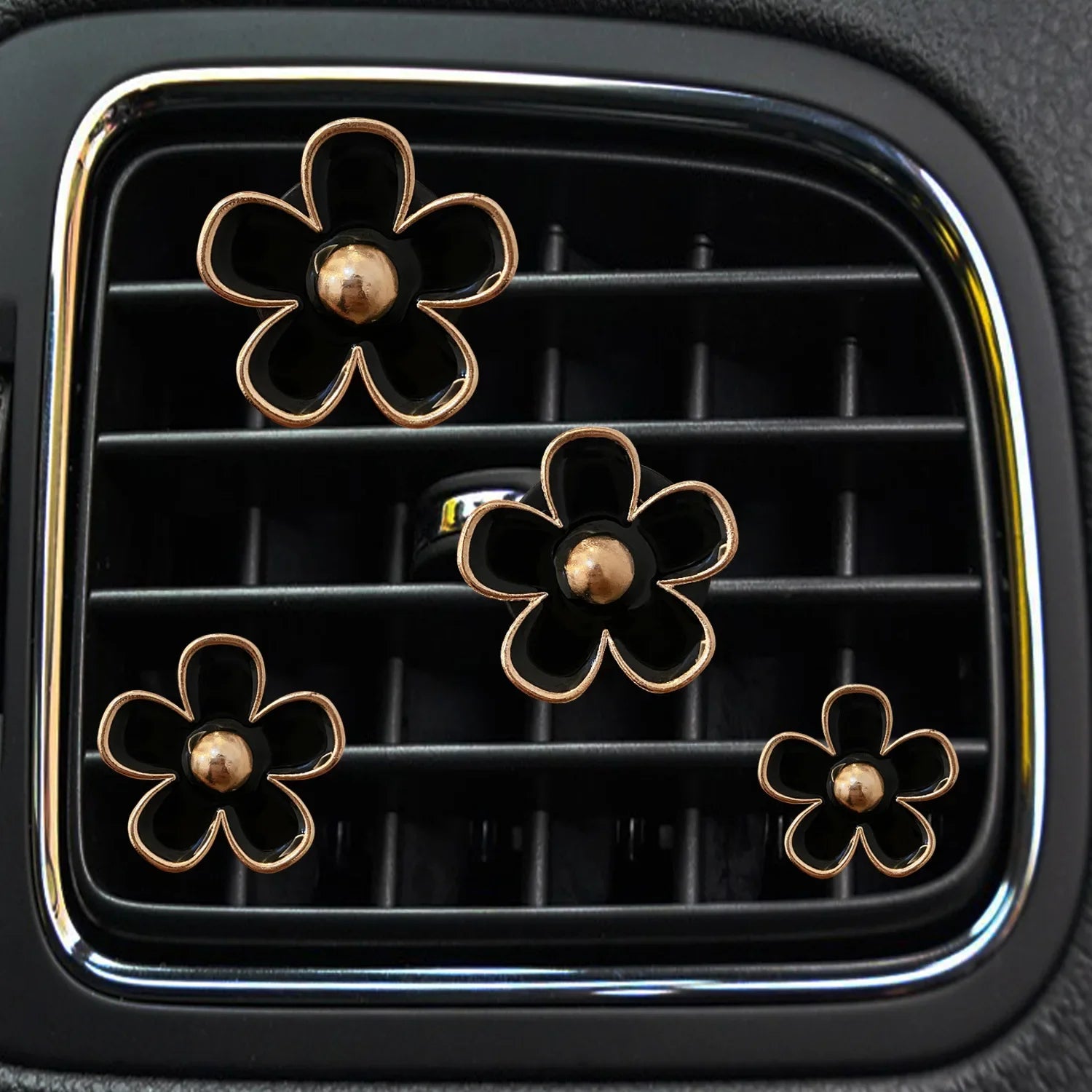 Floral Car Air Vent Clips (4pcs) – Aromatherapy Perfume Diffuser Interior Decor