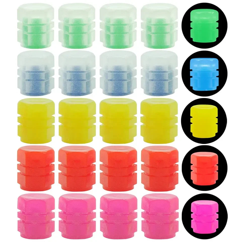 Glow Luminous Valve Caps – Fluorescent Tire & Wheel Accessories
