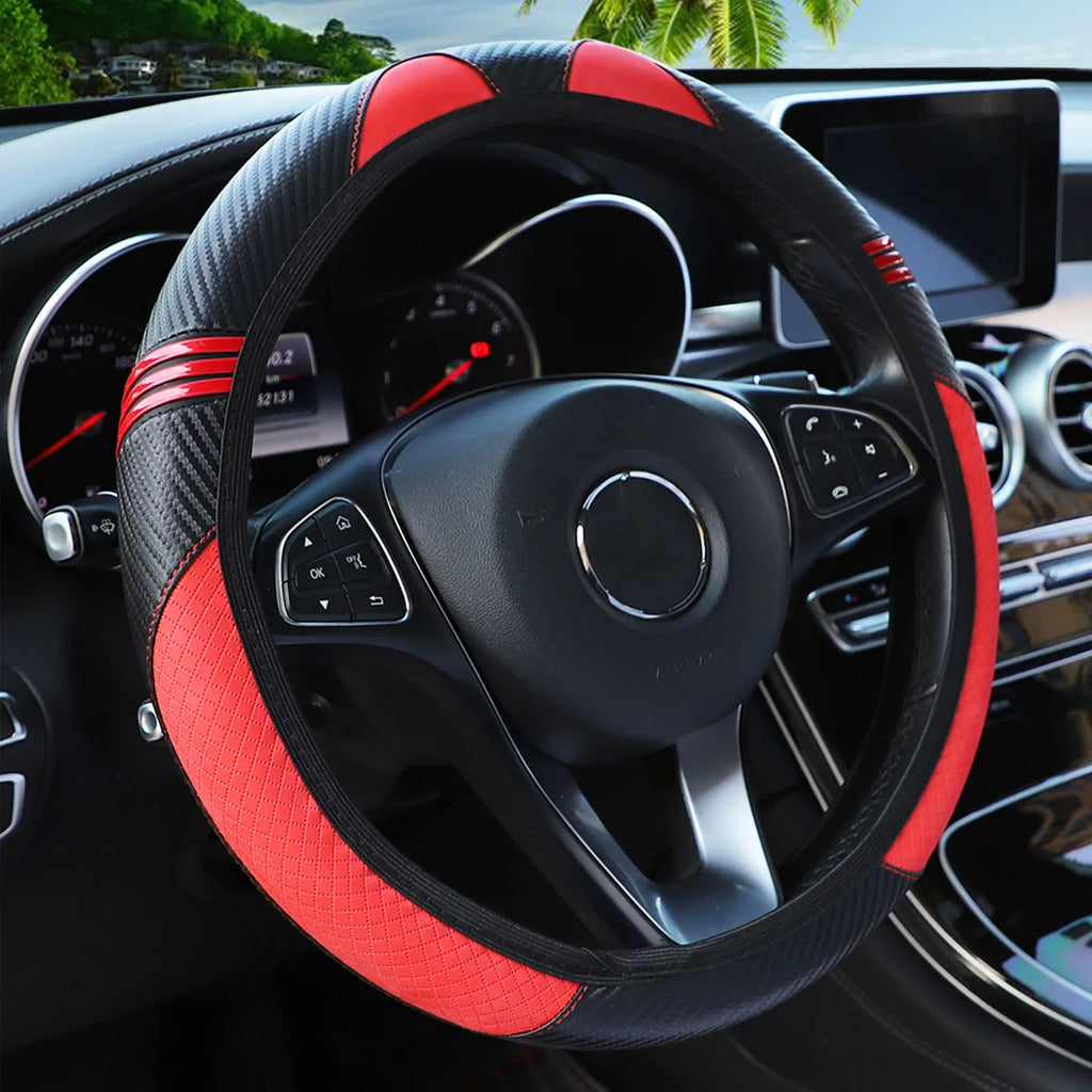 Little Monster PU Leather Steering Wheel Cover – 14.5–15 inch (No Inner Ring)