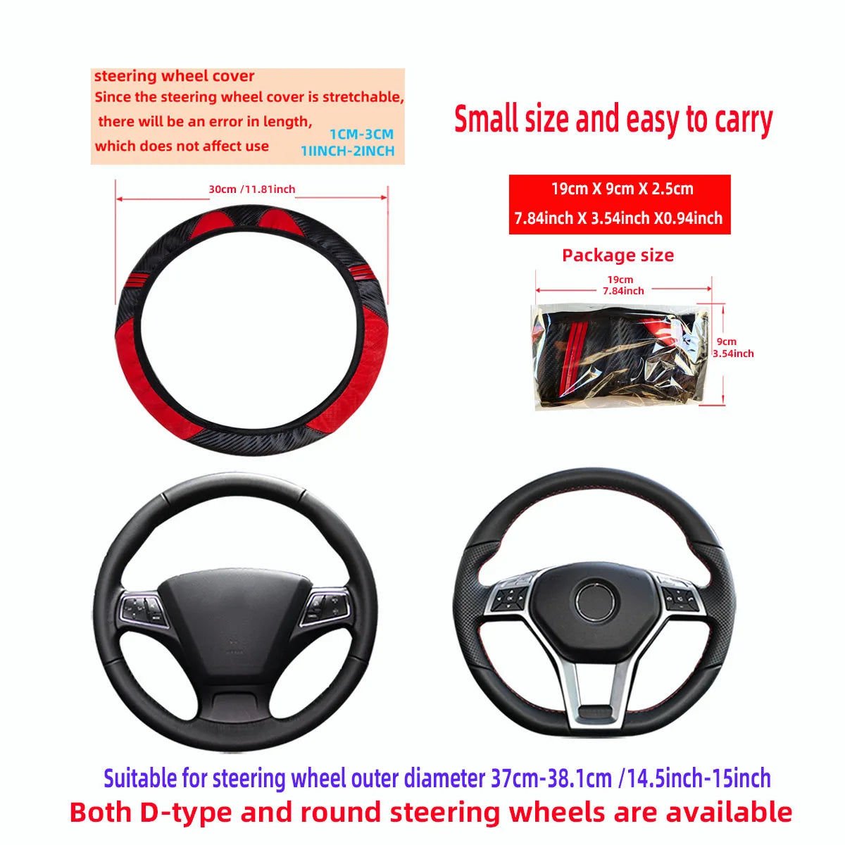 Little Monster PU Leather Steering Wheel Cover – 14.5–15 inch (No Inner Ring)