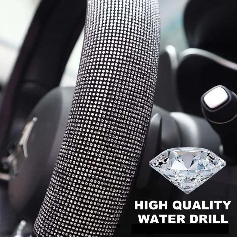 Anti-slip steering wheel cover that improves grip and driving comfort while adding a stylish touch to your car interior. Universal fit for 15 inch / 38cm wheels and easy to install. 🚗✨