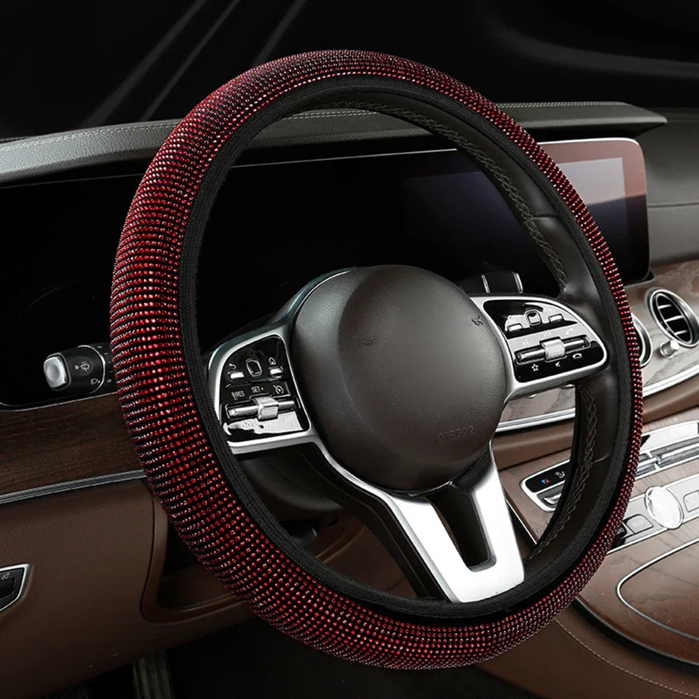 💎 Diamond Glow: Premium Rhinestone Steering Wheel Cover