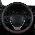 Universal PU Leather Steering Wheel Cover – Anti-Slip Black & Pink All-Season Design