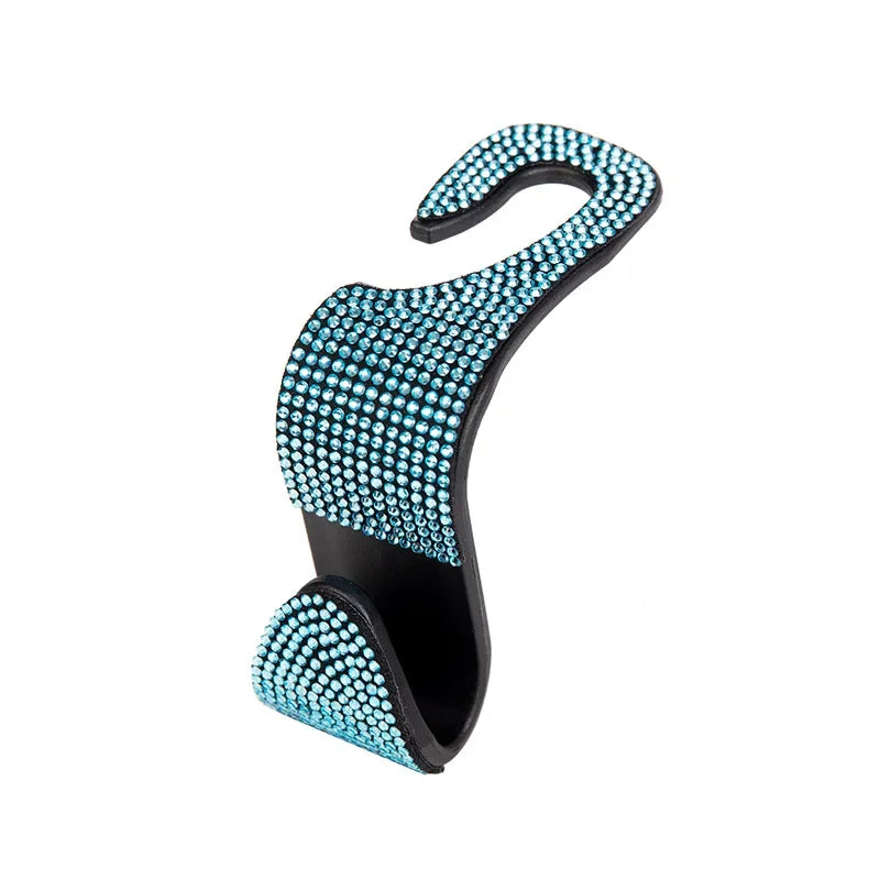 Universal Rhinestone Car Headrest Hook Organizer – Seat Back Storage Holder