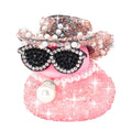 Pink Bling Diamond Rubber Duck – Car Dashboard Decoration Accessory