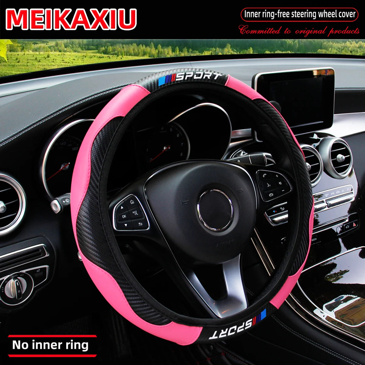 Sport Carbon Fiber Steering Wheel Cover | All-Season Fit (37–38 cm)