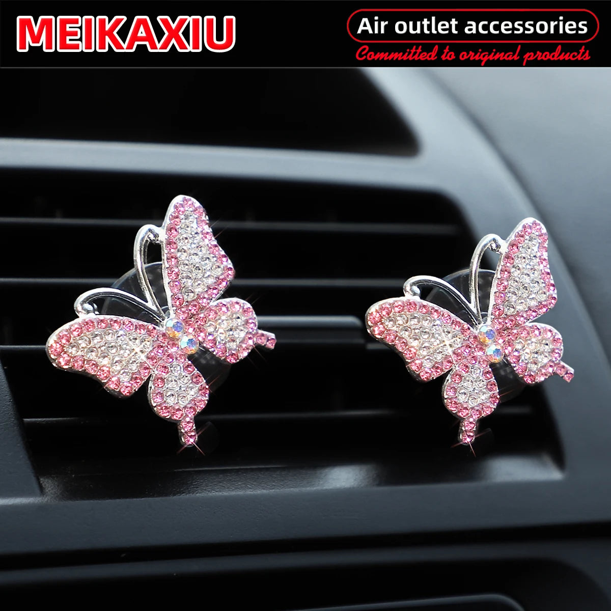 Luxury Butterfly Diamond Air Vent Clips – Sparkling Car Interior Fragrance Decor